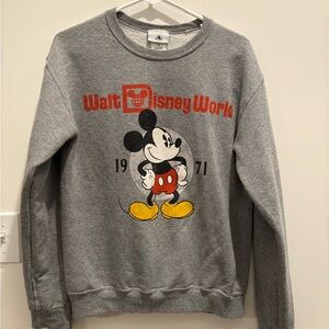 Disney Gray Crewneck Sweater with Mickey Mouse